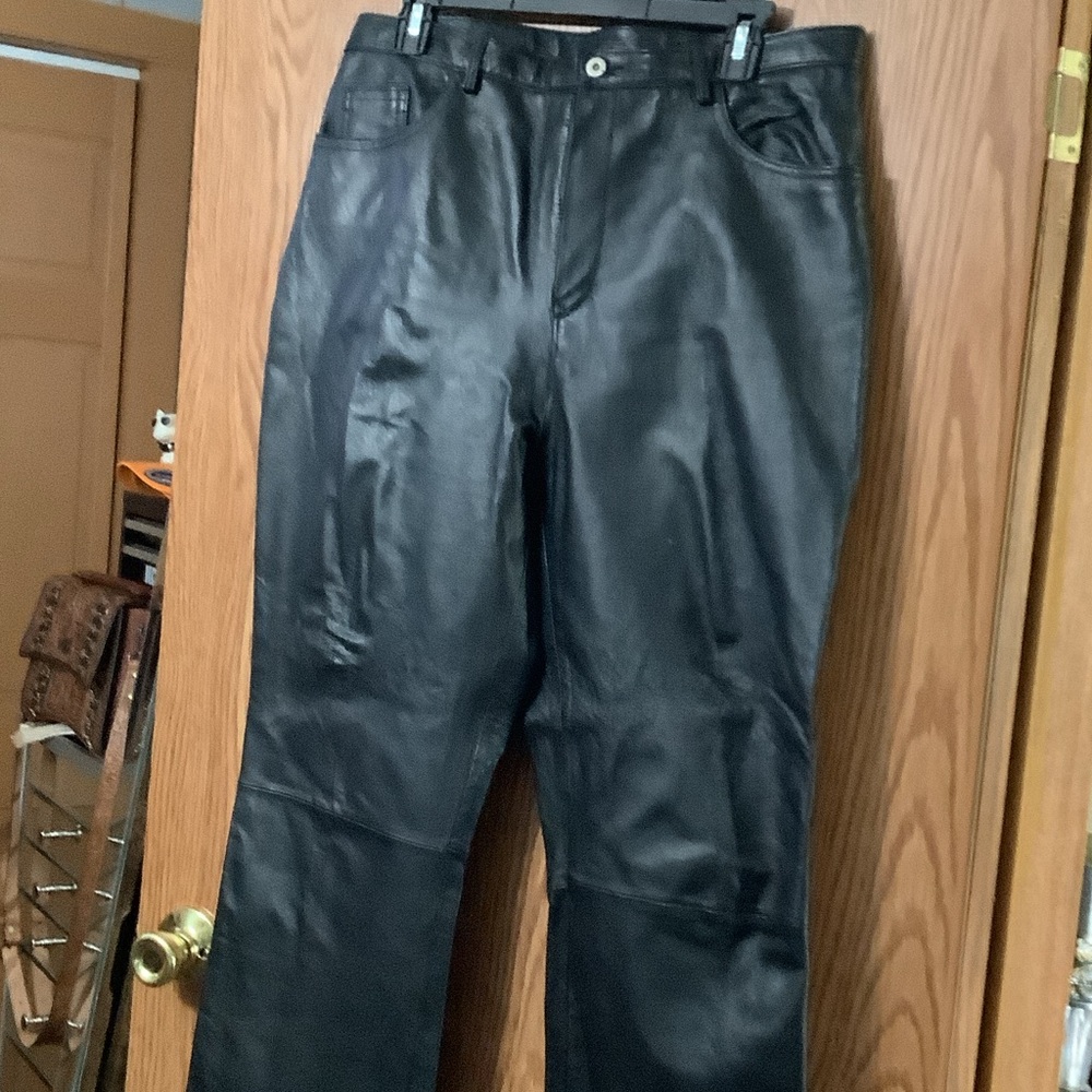 Women's Black Leather Pants